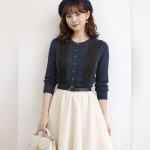 SIMONS DEEP BLUE CARDIGAN  SIZE LARGE